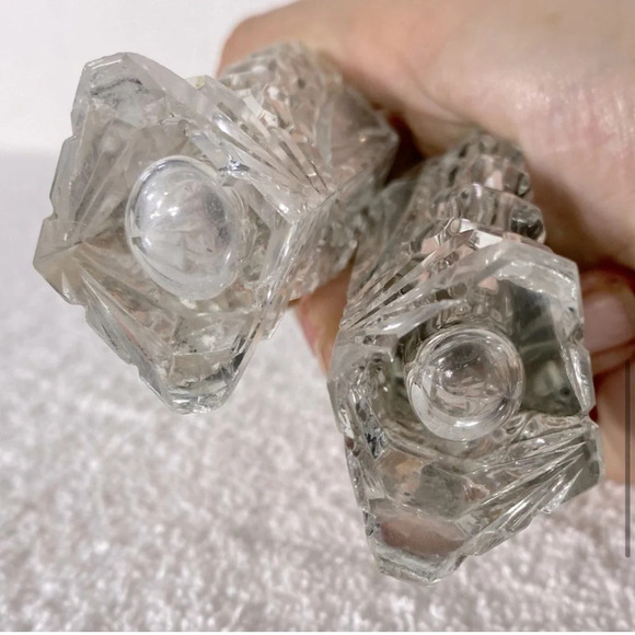 Vintage Cut Crystal  Salt & Pepper Shakers - Picture 8 of 11